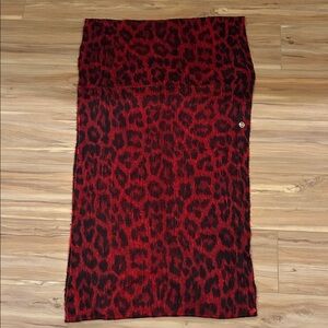 Red and Black Leopard Print Michael Kors Scarf